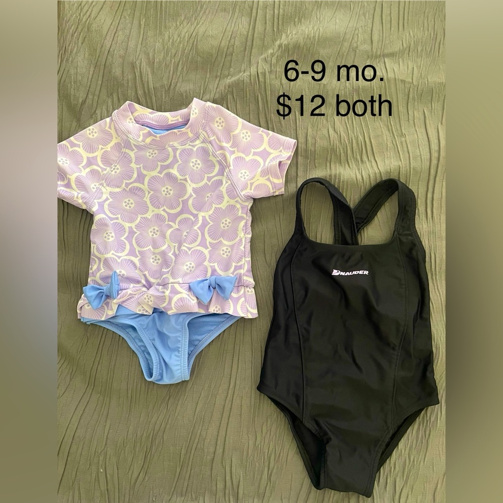 Pair swim suits for girl 6-9 months